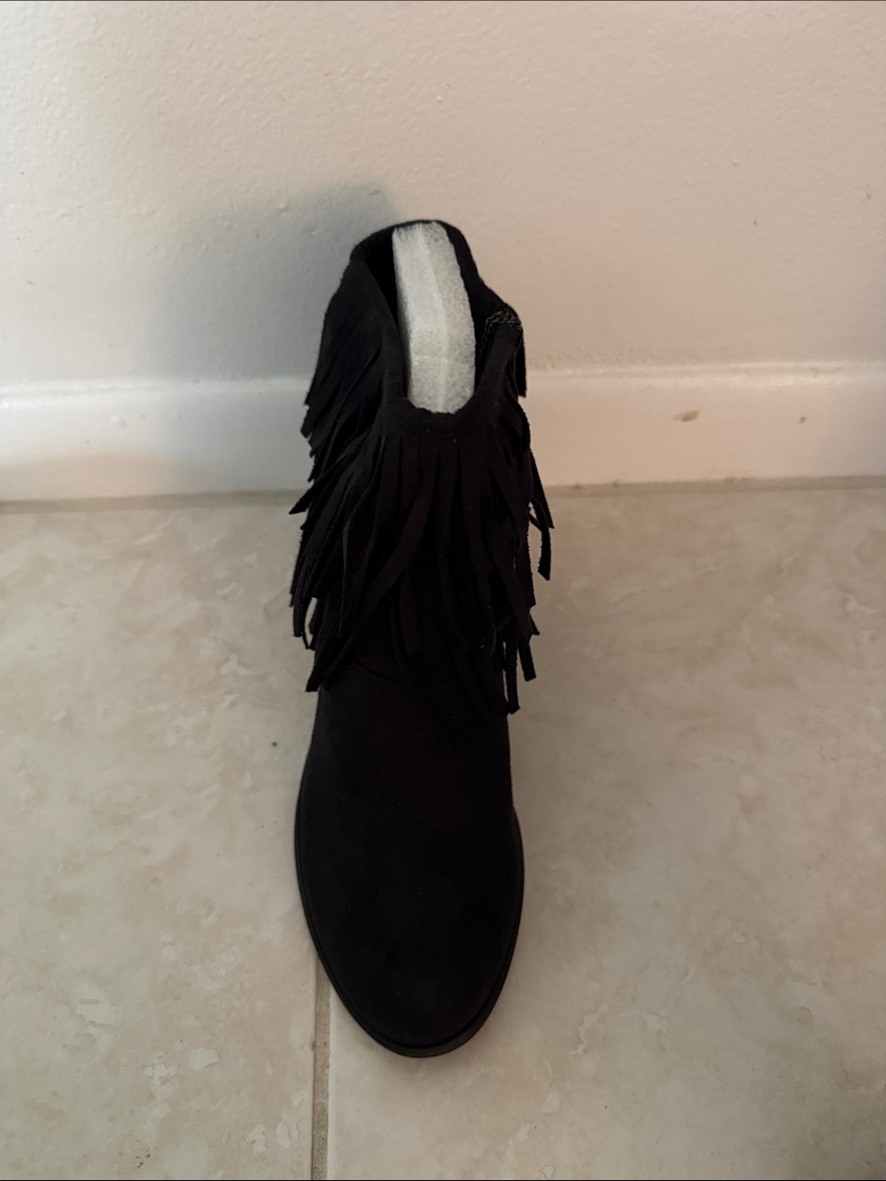 Auriga Fringe Ankle Boots Black US 11 New